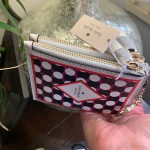 Authentic Kate Spade leather Limited edition zip card cs/keychain